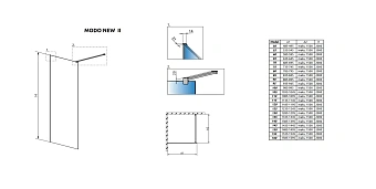 Душевая перегородка Radaway Modo New II 95 389095-01-01 профиль Хром стекло прозрачное