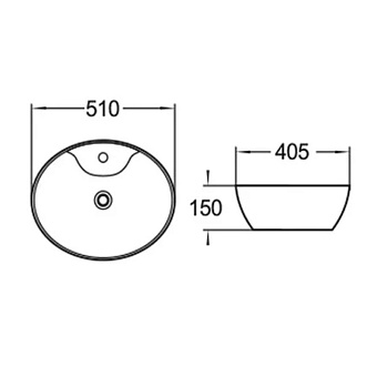 Раковина накладная Comforty 78197 51х41см