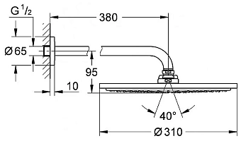 Верхний душ GROHE Rainshower Cosmopolitan 310 26066DA0 медь