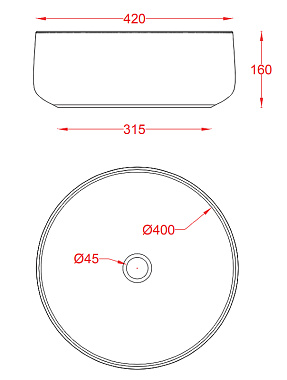 Раковина накладная ArtCeram Cognac COL001 17 00 42х42см