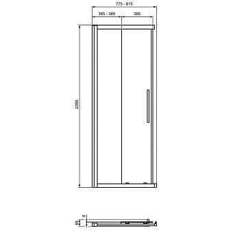 Душевая дверь IDEAL STANDARD Ideal Standard i.life T4855EO 200,5х80см стекло прозрачное