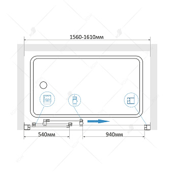 Стеклянная шторка на ванну RGW Screens 04114116-11 SC-41 150х160см