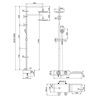 Душевая система LEMARK Tropic LM7009C хром/чёрный