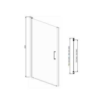 Душевая дверь Azario Alberta AZ-NK6211 800 190х80см стекло прозрачное
