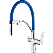 Смеситель для кухни LEMARK Comfort LM3074C-Blue с краном для питьевой воды синий/хром