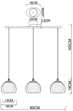 Светильник подвесной Arte Lamp RASTABAN A7984SP-3PB 60Вт E27