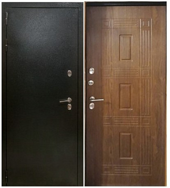 Входная дверь Бункер Термо termO96L 960х2050мм Чёрный\Орех классический левая