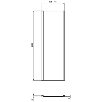 Реверсивная фиксированная панель 70 см Ideal Standard I.Life L T4861EO