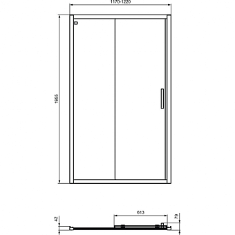 Душевая дверь IDEAL STANDARD CONNECT 2 K9277V3 195х120см стекло прозрачное