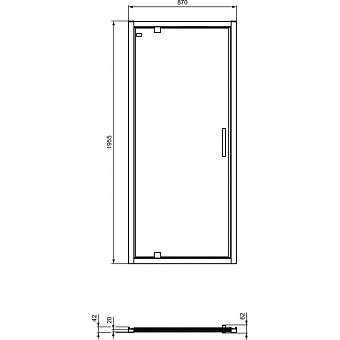 Душевая дверь IDEAL STANDARD CONNECT 2 K9270V3 195х90см стекло прозрачное