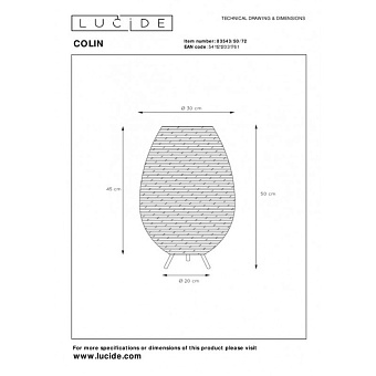 Светильник подвесной Lucide COLIN 03543/50/72 3Вт G9