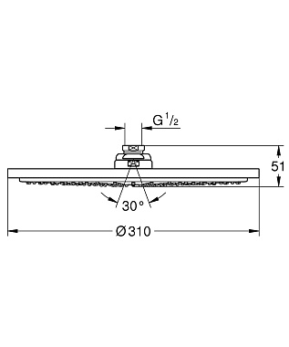 Верхний душ GROHE Rainshower Cosmopolitan 310 27478000 хром