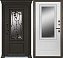 Входная дверь АНТАРЕС Виктория Z0000010953 970х2050мм Муар с разноцветными блестками темно-коричневый\Кремово-белый правая