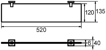 Полка в ванную прямоугольная MILARDO Labrador LABSMG0M44 1-ярусная 13,5х13,5см хром глянец