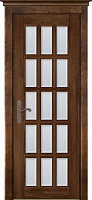Межкомнатная дверь Ока Massive olha Лондон 2 Античный орех Массив 700х2000мм остеклённая