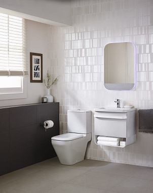 Полка в ванную округлая IDEAL STANDARD TONIC II R4342WG 1-ярусная 44х60см lacquered white glossy