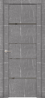 Межкомнатная дверь Uberture UniLine Mramor 30039/1 Marable Soft Touch Торос Серый Экошпон 900х2000мм остеклённая