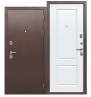 Входная дверь FERRONI Квартирные 9 см 860х2050мм Медный антик\Белый ясень правая