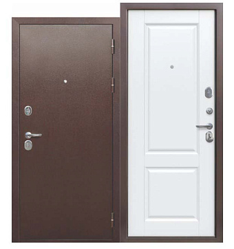 Входная дверь FERRONI Квартирные 9 см 960х2050мм Медный антик\Белый ясень левая