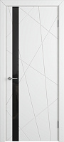 Межкомнатная дверь Владимирская фабрика дверей Stockholm Flitta Polar Black Gloss Эмаль 800х2000мм остеклённая
