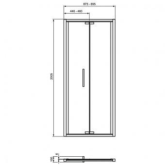 Душевая дверь IDEAL STANDARD Ideal Standard i.life T4851EO 200,5х90см стекло прозрачное