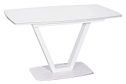 Кухонный стол раскладной AERO 80х130х76см закаленное стекло/сталь White Glass