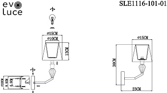 Светильник настенный Evoluce BALNEA SLE1116-101-01 40Вт E14