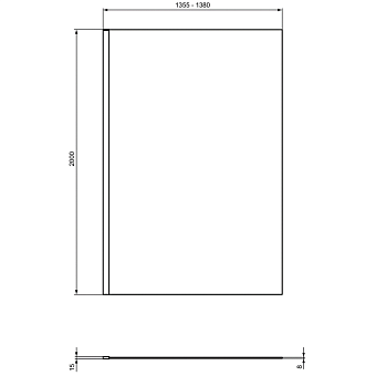 Реверсивная фиксированная панель 140 см Ideal Standard I.Life WetRoom T4874EO