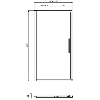 Душевая дверь IDEAL STANDARD Ideal Standard i.life T4858EO 200,5х110см стекло прозрачное