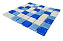 Стеклянная мозаика Роскошная мозаика МС 5252 белый/голубой/синий 30х30см 0,54кв.м.