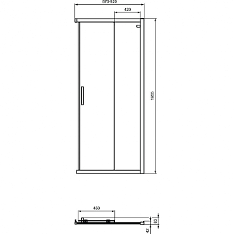 Душевая дверь IDEAL STANDARD CONNECT 2 K9261V3 195х90см стекло прозрачное