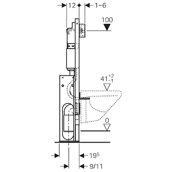 Инсталляция для подвесного унитаза GEBERIT Delta UP100 457.570.00.1