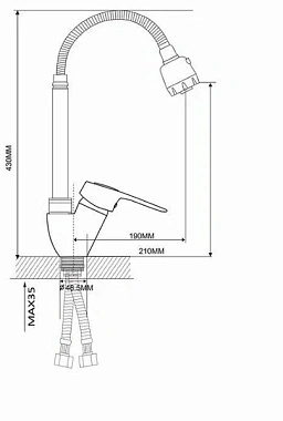 Смеситель для кухни Maxonor MN4304-3 гибкий излив хром