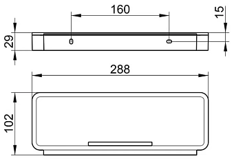 Полка в ванную прямоугольная Keuco Plan 14959010037 1-ярусная 10х29см серый/хром