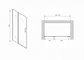 Душевая дверь Abber Sonnenstrand AG04100MS 195х100см стекло матовое