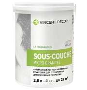 Декоративное покрытие VINCENT DECOR Sous-couche micro granitee Образует шероховатую поверхность 4кг