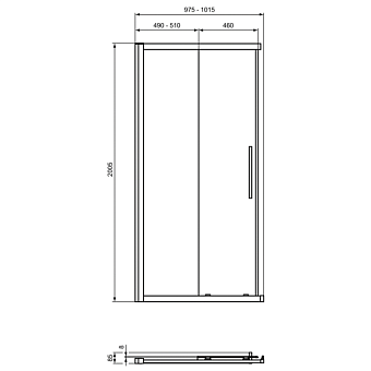 Душевая дверь IDEAL STANDARD Ideal Standard i.life T4857EO 200,5х100см стекло прозрачное