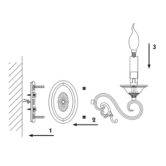 Светильник настенный Maytoni Perla ARM337-02-R 60Вт E14