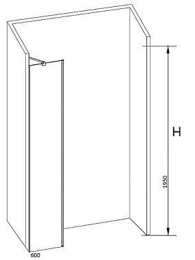 Боковая стенка душевого угла RGW 06220906-11 Z-09 195х60см стекло прозрачное