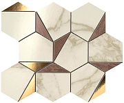Керамическая мозаика Atlas Concord Италия Marvel Edge 9EHB Gold Hex Brown-Calacatta 29х25,1см 0,437кв.м.