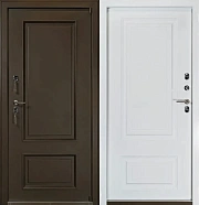 Входная дверь АНТАРЕС Милан Термо Z0000015167 970х2050мм Муар с разноцветными блестками темно-коричневый\Белый матовый правая