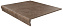 Плитка для ступеней KERAMA MARAZZI Фаральони SG158200R\GR коричневый 40,2х34см 0,137кв.м. матовая
