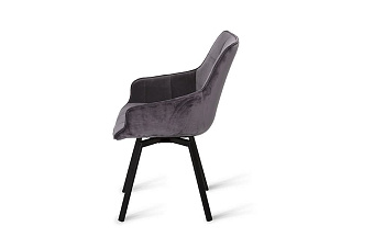 Кухонный стул поворотный AERO 56х61х85см велюр/сталь Dark Grey