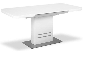 Кухонный стол раскладной AERO 80х120х76см закаленное стекло/сталь White