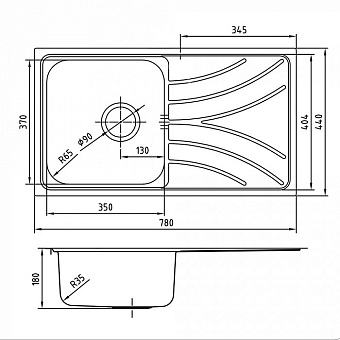 Мойка кухонная IDDIS Arro ARR78PDi77 78х44см сталь