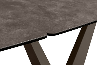 Кухонный стол раскладной AERO 85х120х76см закаленное стекло/керамика/сталь Latte