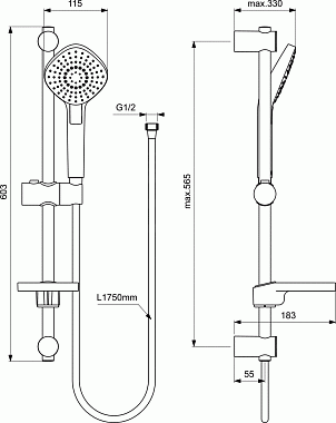 Душевой гарнитур IDEAL STANDARD IDEALRAIN B2621AA хром