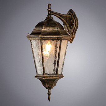Светильник фасадный Arte Lamp GENOVA A1204AL-1BN 75Вт IP44 E27 золотой/чёрный