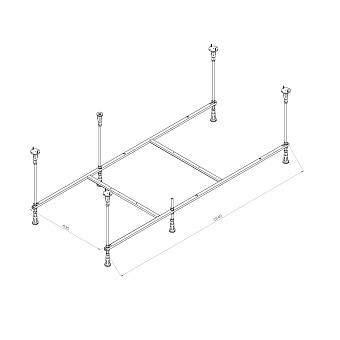 Каркас под ванную AM-PM Func W84A-170-075W-R 164см