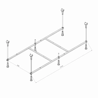 Каркас под ванную AM-PM Func W84A-160-070W-R 154см